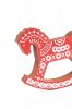 Коник-качалка красный с орнаментом
